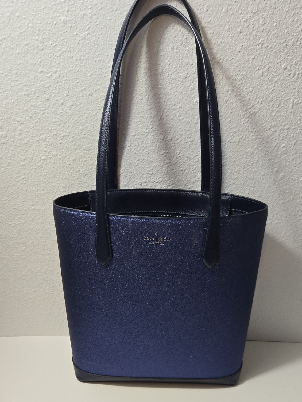 kate spade navy glitter tote